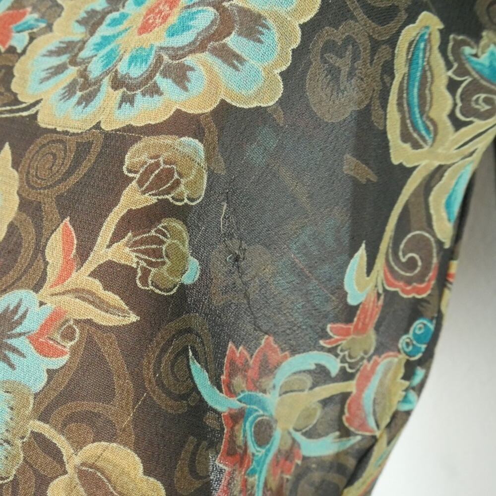 Vintage Y2K Babydoll Dress Sheer Chiffon Fairy‎ Floral 14 Feminine Ethereal Midi - Picture 8 of 12